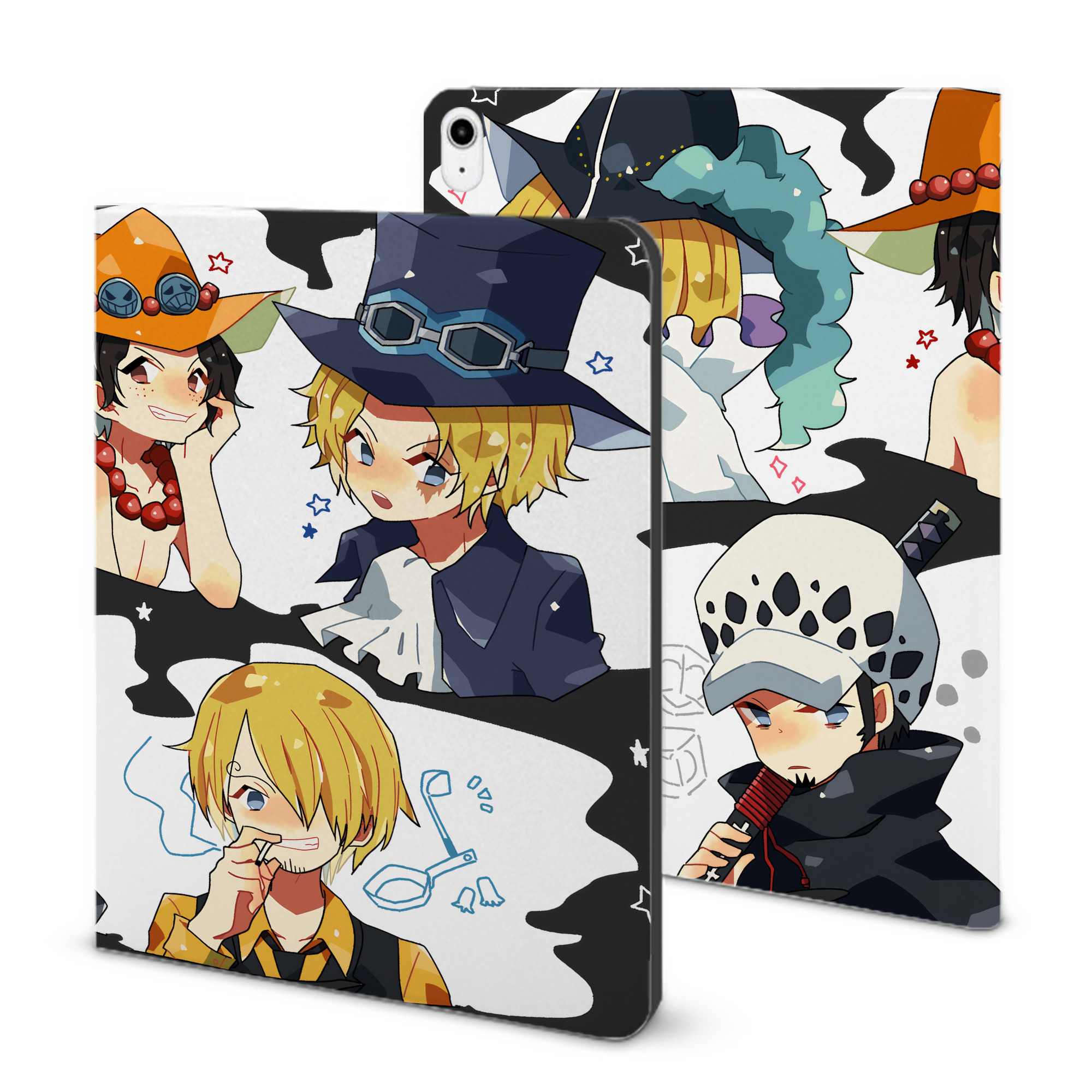 （画像用） ワンピース ONE PIECE IPadケース ペンホルダー付き ブックスタイルデザイン